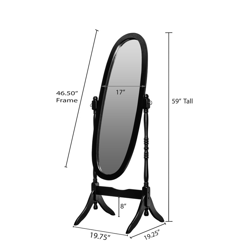 Legacy Decor Swivel Full Length Floor Wood Cheval Floor Mirror