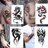 12 Autocollants De Tatouage Temporary Demi-bras Pour Hommes Et Femmes