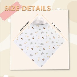 LAT Baby Car Seat Blankets, Universal baby Swaddling Blanket,Boy Girl Hooded Cosy Toes,Double Layer Cotton Warm Blanket Wrap for Car Seat, Pushchair, Pram, Buggy, 90 x 90 cm (Yellow+Giraffe)