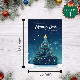 Papa Prints® Mum and Dad Christmas Card Family Christmas Cards 2024 (130 x 180 mm) Xmas Card Mum and Dad Christmas Card with Envelopes