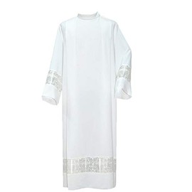 TNUEM Roman Cassock Clergy Catholic Church ALB Embroidery Robe-XXL