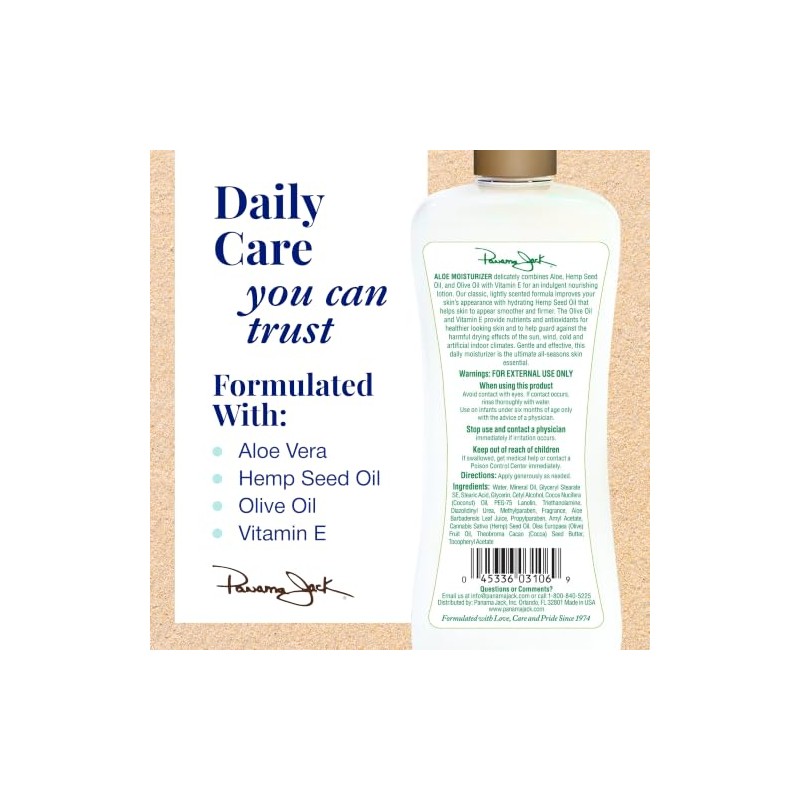 Panama Jack Aloe Moisturizer Lotion - After Sun Daily Skincare,