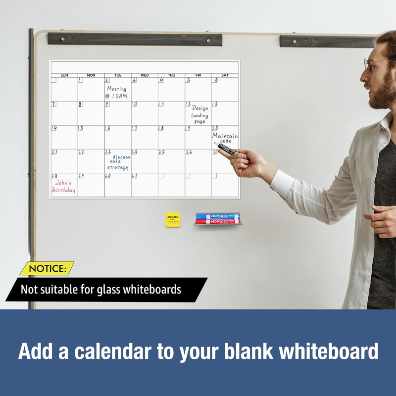 Large Magnetic Dry Erase Calendar for Whiteboard, Monthly Planner for