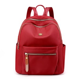Backpack Purse For Women Girls Waterproof Nylon Casual Travel Daypacks Lightweight Small Rucksack Shoulder Bag Red