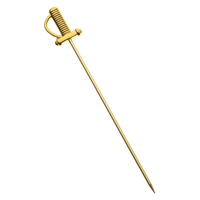 Barfly Cocktail Picks, Sword, Gold Plated, 4.5", Set of 12