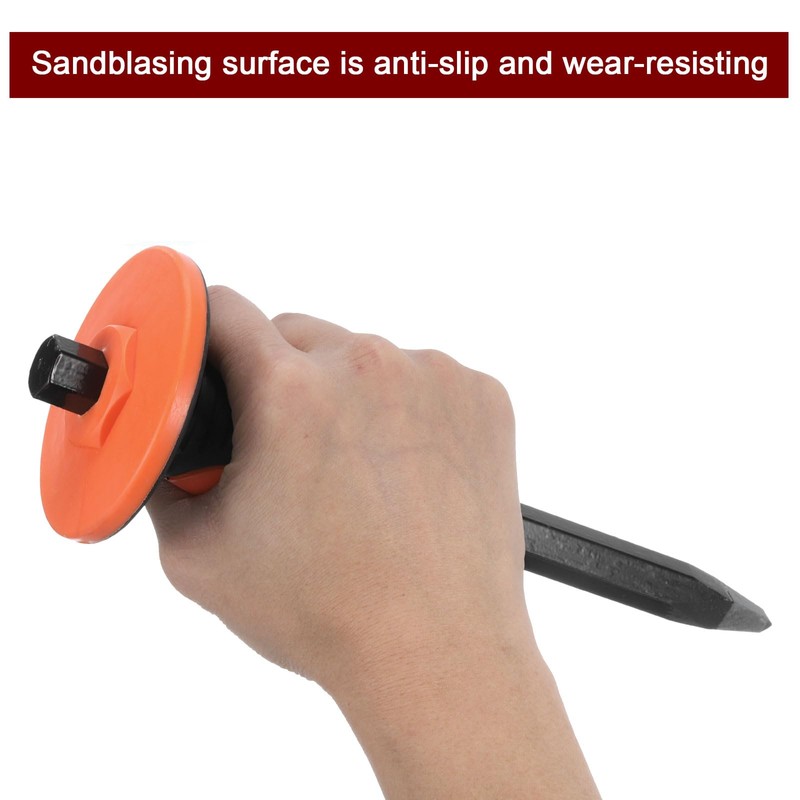HARFINGTON Masonry Chisel 9.8 Inch with Hand Guard Pointed Head
