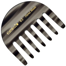 Giorgio G63 Wide Tooth Comb - Detangling, Pocket and Travel Comb for Thick Hair, Hair Detangler for Wet and Dry Everyday Care. Handmade, Saw-Cut, and Polished