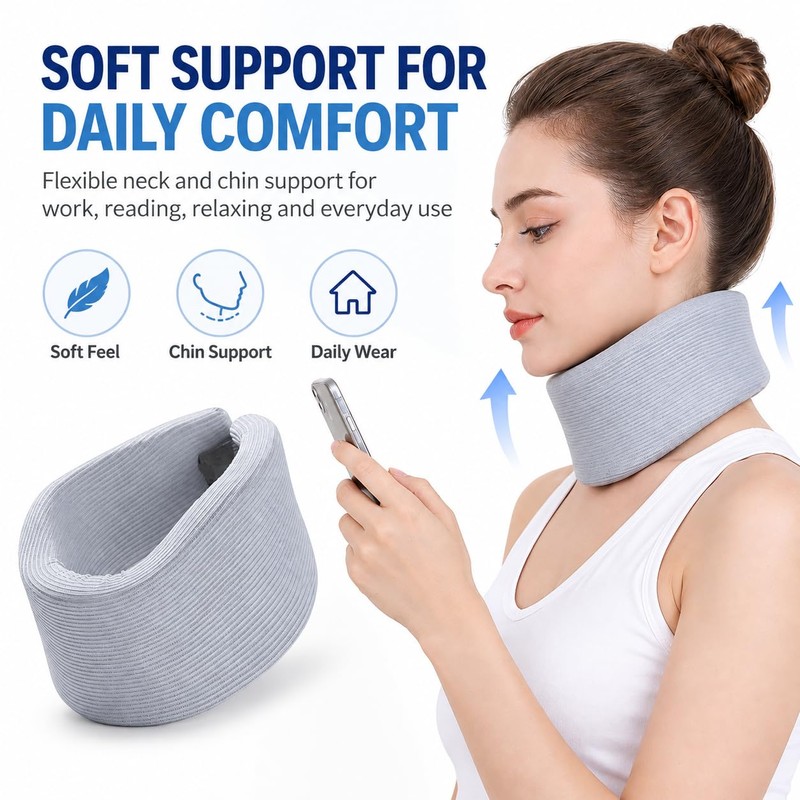 Neck Brace for Posture, Soft Cervical Collar for Sleeping, Working