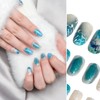 Sun&Beam Nails Nail Tip, Short, Medium, Round, Oval, Blue, White,