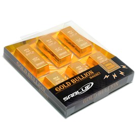 SABLUE 6X Replica Mini Gold Bar Refrigerator Magnets Fake Golden Paper Weight Brick Bullion Movie Prop Novelty Gift Joke (E0-Magnets L)