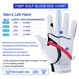 Men's Golf Glove Pack of 2 and 1Golf Ball Markers (X-Large)