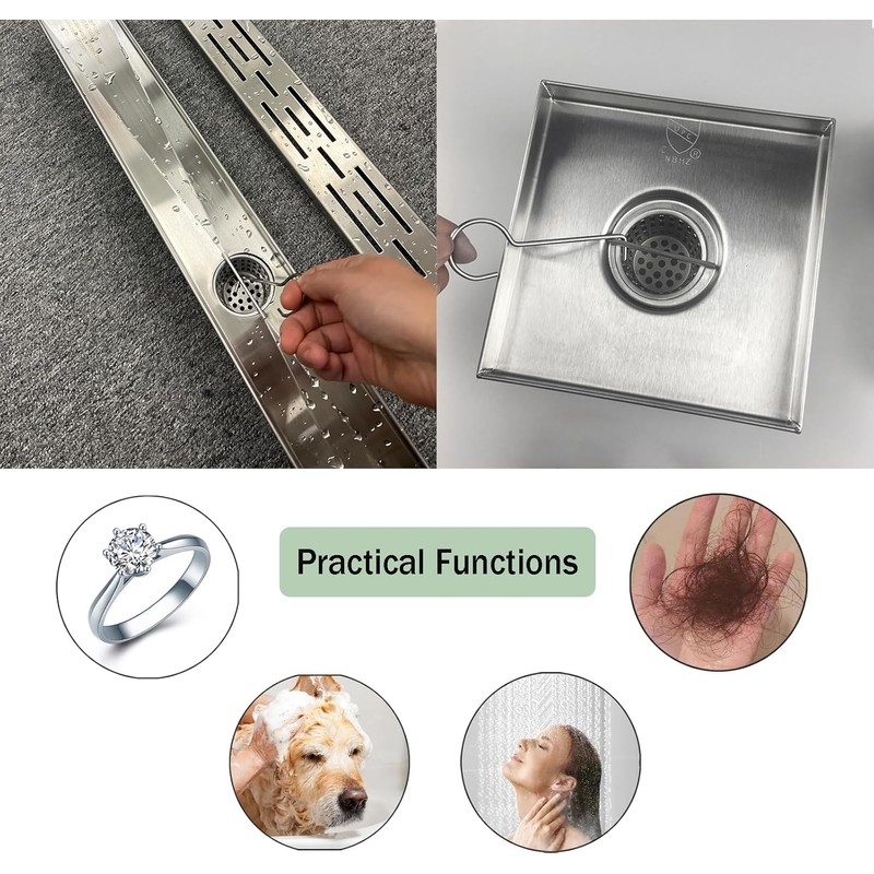 Neodrain 2PCS Hair Catchers Shower Drain Hair and Debris Strainer