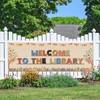 WeBenison Large Welcome to Library Banner I Love Books Backdrop