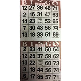 American Games INC 3000 Paper Bingo Cards-2 Cards per sheet-1500 Sheets [Choose Color Below] (Brown)
