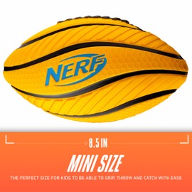 Nerf Kids Foam Football - Spiral Grip Mini Soft Foam Football for Kids - Easy Grip Junior Ball - 8.5"