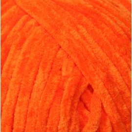 Estako - Manta de felpilla de terciopelo amigurumi para ganchillo y tejer súper voluminosa, 100 gr (1710 - naranja)