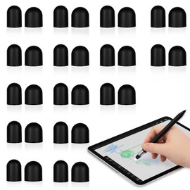 Stylus Tip Replacement 30 Pcs, 0.2'' & 0.28'' High Sensitivity Precision Silicone Nibs, Soft Scratch-Free Rubber Replacement Tips for Universal Capacitive Stylus Pens, 15 Pcs Each Size Black Kits