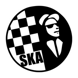 SKA Black Circle Two Tone MOD Rude Boy Decal Sticker Car Van Caravan Laptop Wall
