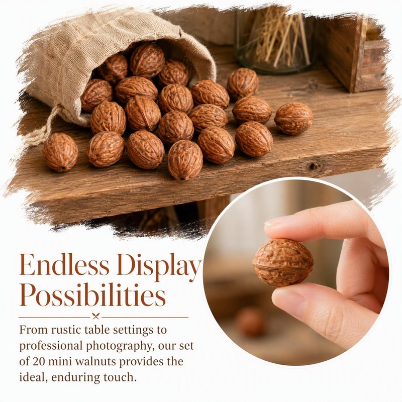 Healifty 20 X Mini Walnut Model Realistic Walnut Design Light