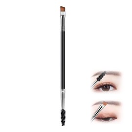 Double Headed Eyebrow Brush, Angled Flat Brush, Screw Brush, 2 in 1, Eyebrow Brush, Soft, Multifunctional, Easy to Use, Easy to Carry, Fiber Bristles, Cosmetic Brushes, Makeup Tools