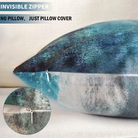 Alricc Throw Pillow Covers 20x20 Set of 2 Turquoise and Grey Art Throw Pillow Covers Soft Decorative Couch Pillow Covers for Home Living Room Bedroom