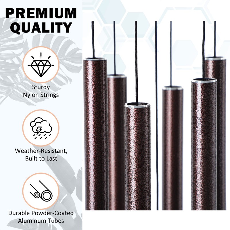 Vanquer Wind Chimes for Outside Deep Tone - 38'' Wind