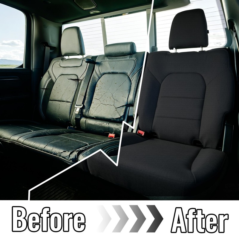 Fioqe Rear Heavy-Duty High-Density Composite Fabric Seat Covers for Dodge