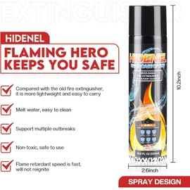 HIDENEL Fire Extinguisher for Home - 8-in-1 Multipurpose Extinguishing Aerosol Spray - Portable Boat & Prevent Reignition Water Based Fire Extinguisher - House, Kitchen, Car,Truck (1) (thin head 3)