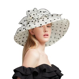 Generisch Church Hat for Women Black Fascinator Bride Tea Party Wedding Hat Wide Brim Hiking Hat Men Waterproof, a, Unit size