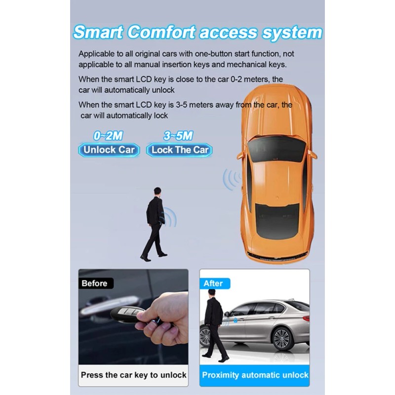 BCSMMCAR Touch Screen Display Digital Car Remote Smart Key LCD