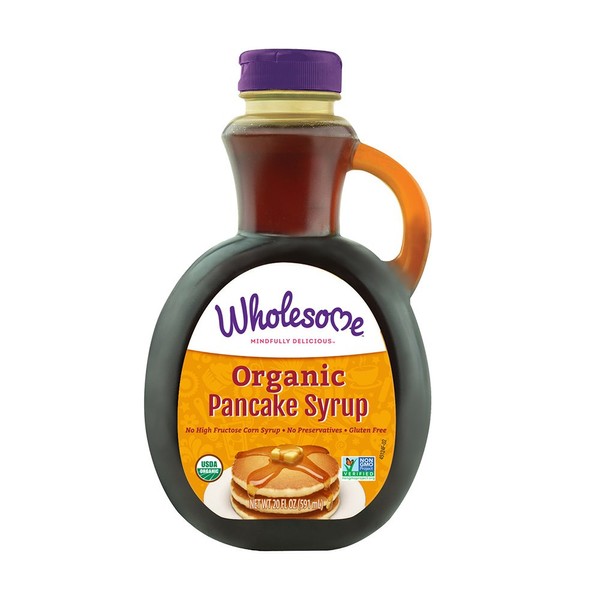 Wholesome Organic Pancake Syrup, Non GMO, Gluten Free, No Corn Syrup & No Artificial Flavors, 20 oz (Pack of 6)