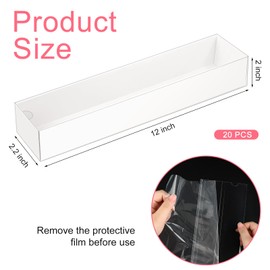 Kucoele 20 Pack 12 x 2.2 x 2 Inch Chocolate Covered Strawberry Boxes, Macaron Boxes with Clear Window Bakery Containers for Treats, Cookies, Cocoa Bombs, Truffles