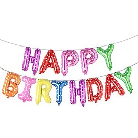 Happy Birthday Balloons, Aluminum Foil Banner Balloons for Birthday Party Decorations and Supplies (Multicolor)