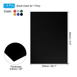 PATIKIL 3.3x2.1x1/32inch Anodized Aluminum Sheet Set, 6Pcs Metal Rectangle Aluminum Plate 0.8mm Thick Engraving Blanks for Laser Engraving DIY Decorative Crafting Home Decoration, Colored