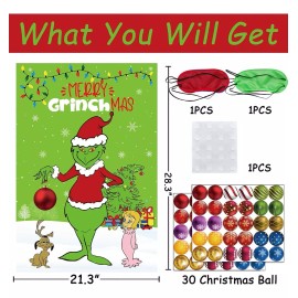 Dreasmt Poster De Grinch Para Colocar Esferas De Papel Juego Niños