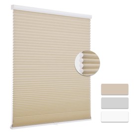 MYshade Cordless Cellular Windows Shades Light Filtering Blinds for Windows Easy to Install 30" W X 72" H(Beige), CEL30BG72D
