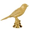 Bird Trophy - 6" Canary Birds Trophy On White Marble