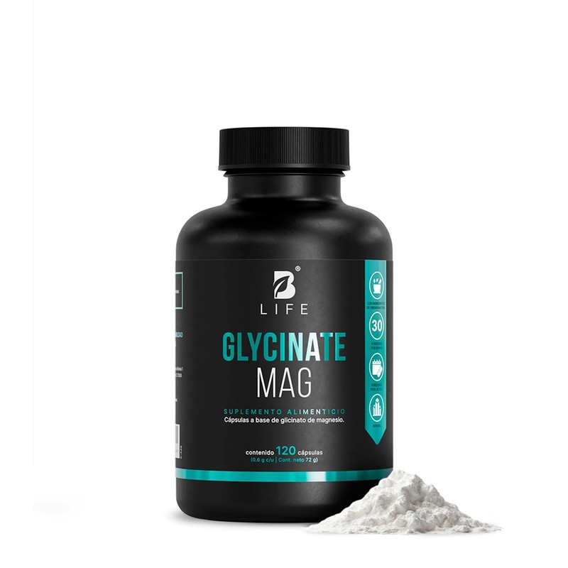 B Life Glicinato de Magnesio Puro con 120 cápsulas
