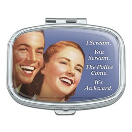I You Scream Police Come It's Awkward Funny Humor Rectangle Pill Case Trinket Gift Box