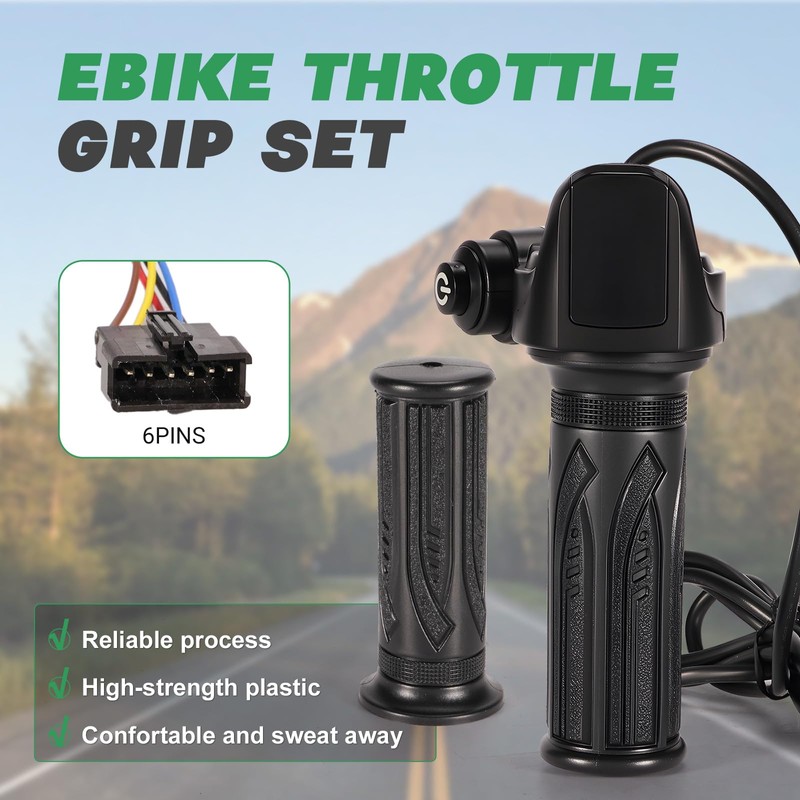Rendrox 36V Ebike Throttle Display Accelerator Grip Set with Cruise