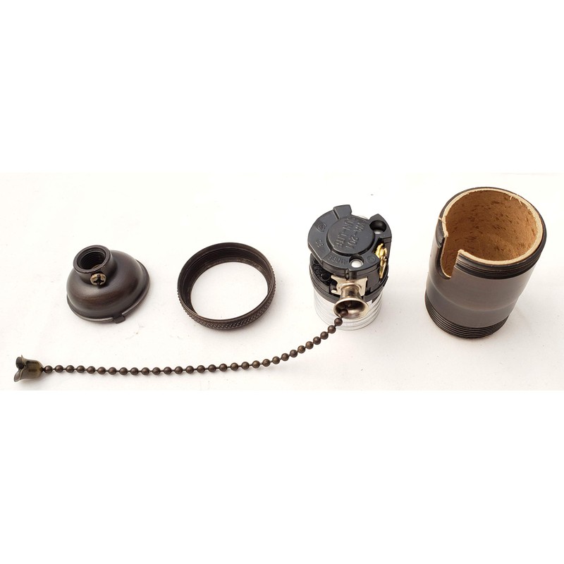 B&P Lamp® Heavy Turned Brass Socket With Antique Bronze Finish,