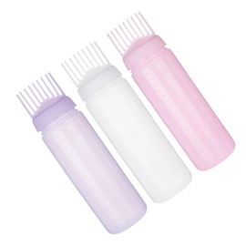 Healeved 3pcs Hair Dyeing Applicator Bottle Graduated Scale Portable Hair Coloring Root Comb Applicator for Easy Application for Home and Salon Use
