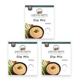 A Blend Above Buffalo Dip Mix, 3 Packs, 1 oz. Each, Makes 16 Ounces, Gluten-Free, No MSG, All Natural, No Preservatives, Vegan Friendly, Keto Friendly, Vegetable Dip, Chip Dip, Low Carb, Easy to Make