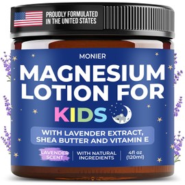 Magnesium Lotion for Kids - Relaxing Magnesium Cream with Lavender, Shea Butter, Aloe Vera - 100% Natural Ingredients (4 oz, Unscented)