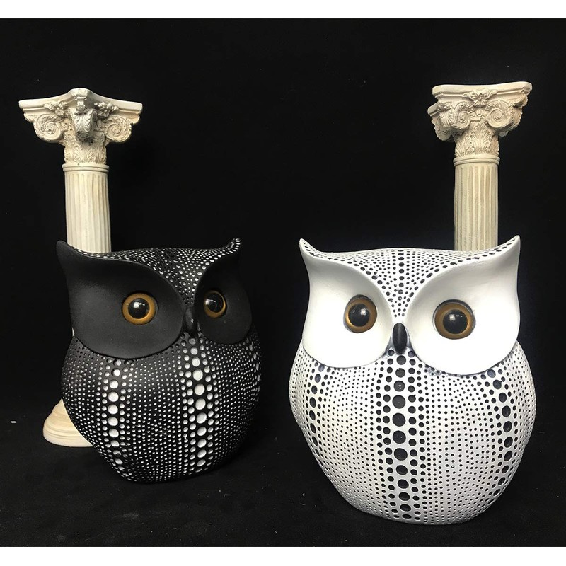 Artgenius Dots Owl Statue,Small Animal Owl Figurines for Home Office