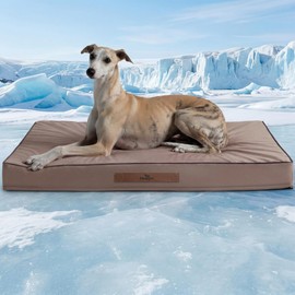 blunique Cooling Dog Bed Large Sized for Summer, Q-Max >0.45 Cold Crate Pad for Pet with Removable Washable Cover, 36 x 27 Inch Orthopedic Egg Crate Foam & Waterproof Liner, Dusty Rose