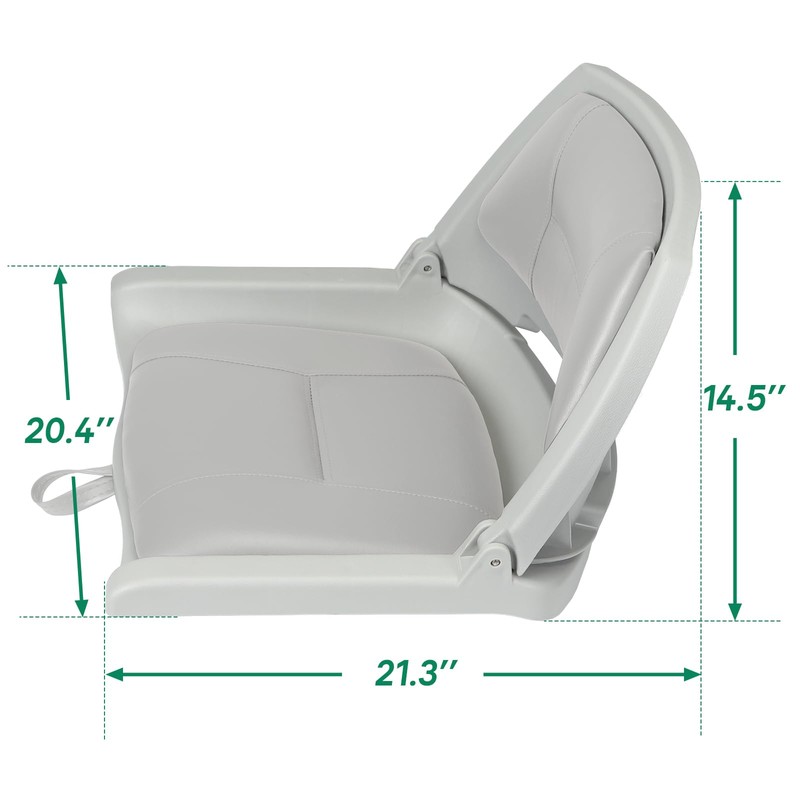 ERGOSEAT Folding Boat Seat Padded Folding Boat Chair with Backrest