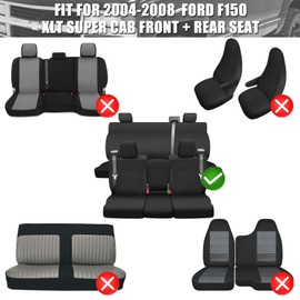 SAPUBK Custom-Fit Full Sets Seat Covers Replace for 2004-2008 F150 XLT Super Cab, Front & Rear Knitted Fabric Composite Soft Foam Lining Airmesh Breathable Seat Cover Cushion