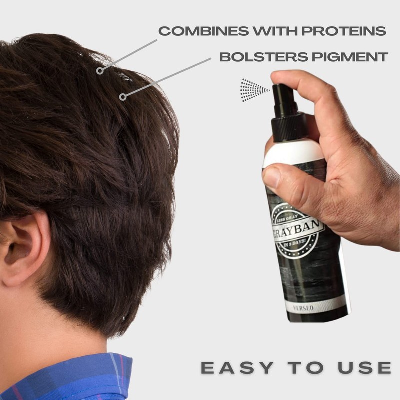 Verseo Grayban Hairspray Color Restorer for Gray Hair, Non-Dye Color