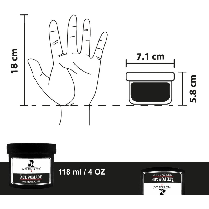 Ace Pomade Supreme Grip 4oz - Biotina Queratina Pantenol